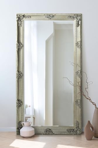 Abbey Large Full Length Shabby Chic Vintage Leaner Mirror Silver 32 X 68, 168x78