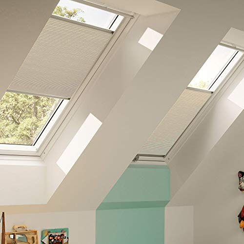 Orignal VELUX Wabenplissee / Faltstore DuoLine FHC P06 1155S / Bedienart : Manuell / Farbe : Uni Beige / Fenstergröße : P06 / Fenstertypen : GGU, GGL, GPU, GPL, GHU, GHL, GTU, GTL, GXU, GXL _14852