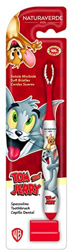 Naturaverde | Kids – Warner Bros Tom & Jerry – Zahnbürste mit weichen Borsten für Kinder, lustiger Tom und Jerry