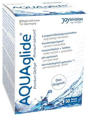 JOYDIVISION Original AQUAglide 50x3 ml Gleitgel Natural, Kristallklares & Veganes Gleitmittel, pH-optimiert und latex- Kondom -kompatibel