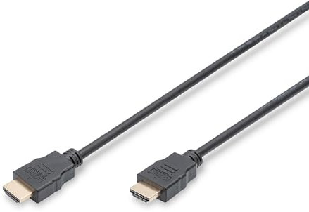 DIGITUS Cable de conexión HDMI estándar, tipo A - 3,0 m - con canal Ethernet - FullHD 1080p/60 Hz - compatible con TV/proyector/monitor - contactos chapados en oro - negro