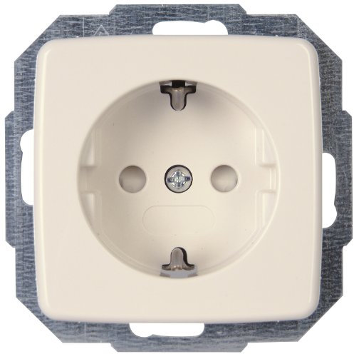 Kopp 920217087 Rivo Schutzkontakt-Steckdose mit erhöhtem Berührungsschutz, Rein-weiß, 1 Stck.