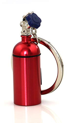 Maycom® Creative New NOS Mini Nitrous Oxide Bottle Keyring Key Chain Ring Keyfob Stash Pill Box Storage Turbo Keychain (Red)