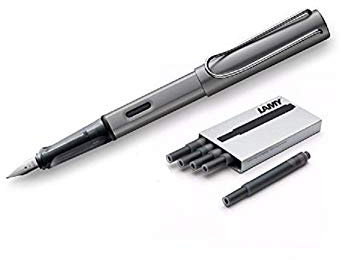 Lamy AL-Star Fountain Pen (26F) Graphite + 5 Black Ink Cartridges by Lamy