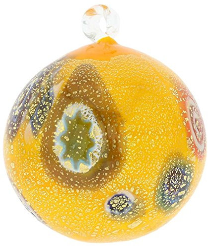Glass Of Venice Mittlere Millefiori-Weihnachtsverzierung aus Muranoglas - Gelbgold