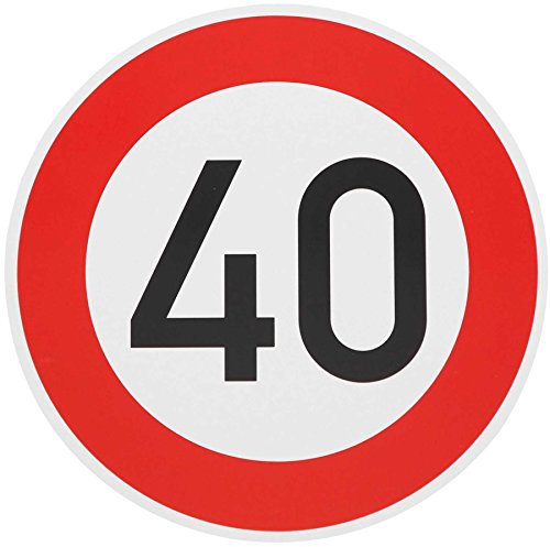 Original Verkehrszeichen 40 KM/H Schild Nr. 274-40 Verkehrsschild Straßenschild Straßenzeichen Geburtstagsschild StVO RAL 42 cm Metall mit Folie-Typ1