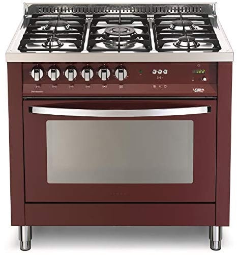 Lofra PRG96MFT/C Herd Burgund Gas A – Backofen und Herde (Herd, Burgund, drehbar, vorne, Gas, Edelstahl)