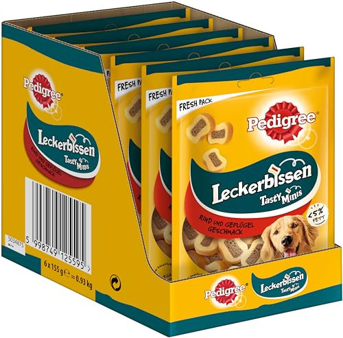 Pedigree Leckerbissen Kau-Schnitten Hundesnacks, 6 Beutel (6 x 155 g)