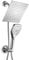 DreamSpa® Ultra-Luxury 9 Rainfall Shower Head/Handheld Combo. Convenient Push-Button Flow Control Button for Easy one-Handed Operation. Switch Flow Settings with The Same Hand! Premium Chrome