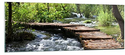 Panorama Bilder auf Glas Park natur grün bäume Glasbild 140x50cm Wandbilder Dekoration Wohnzimmer Schlafzimmer Küche Groß XXL Wanddeko Bild im Glas Wand Kunstdruck Art Modern Wall Decor GAB140x50-0356