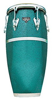 Latin Percussion Conga Matador Fiberglass Quinto 11 M650S-KR, Green Glitter, chrome Hardware