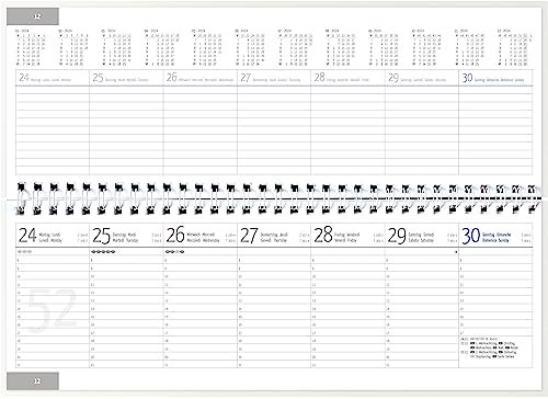 Güss Wochenquerkalender 29,8x13,5cm 1 Woche/2 Seiten 2024