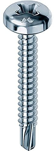 Mustad: 500 viti Drillex® Autoperforanti, Testa Cilindrica, 3.5x16 mm, Zincate Bianche