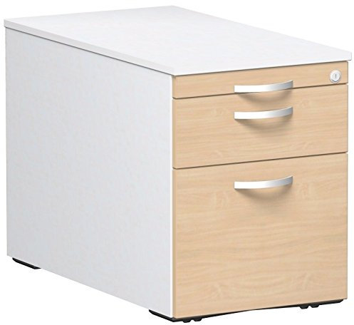 Gera Möbel Container & Funktionsmöbel Rollcontainer, Holzdekor, buche/weiß, 43.8 x 80 x 56.5 cm