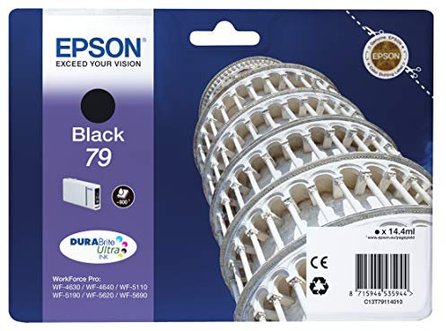 Epson Original T79 Tintenpatrone Pisa, WF-4630DWF WF-4640DTWF WF-5110DW WF-5190DW WF-5620DWF WF-5690DWF WF-5190DW WF-5690DWF, (schwarz)