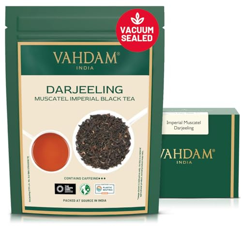 VAHDAM, FRESH HARVEST- Imperial Darjeeling Tea Loose Leaf (50 Cups, 100g/3.53oz) LIMITED EDITION MUSCATEL FLAVOUR - High Grown In Select Tea Estates | Pure Unblended