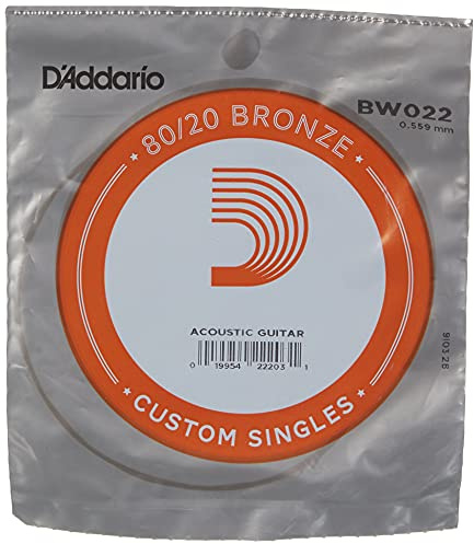 D'Addario .022 Bronze Wound Single String for Acoustic Guitar