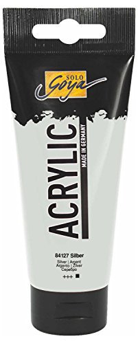KREUL 84127 - Solo Goya Acrylic, 100 ml Tube in silber, cremige vielseitig einsetzbare Acrylfarbe in Studienqualität, auf Wasserbasis, schnell und matt trocknend, gut deckend, wasserfest