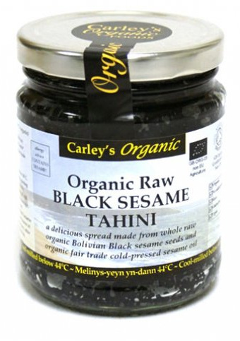 CARLEY'S Organic Raw Black Sesame Tahini - Vegan 250g (PACK OF 3)