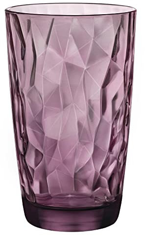 Bormioli Rocco 1333719 Diamond Bicchieri in Vetro, Viola