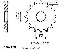 Diverse Ritzel Yz 85 01 ref 12082CZ12