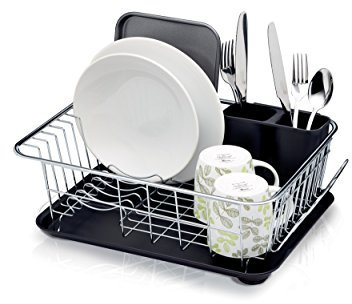 KitchenCraft SINK MANAGEMENT Geschirrständer verchromt in Silber, Edelstahl, 15.5 x 30.5 x 42 cm