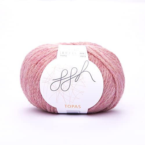 ggh Topas - Schurwolle, Alpaka Mischung - Wolle zum Stricken oder Häkeln - Farbe 037 - Altrosa