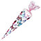Nestler 7857795s - Schultüte Schmetterling, 85 cm, 12 eckig, mit Textilborte und Verschluss aus Organza, mit Glitzerdruck