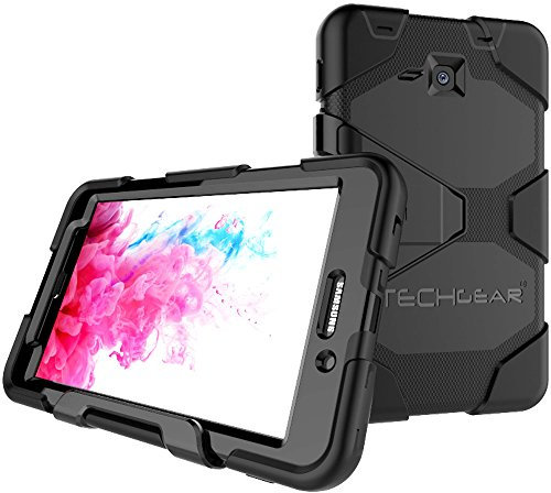 TECHGEAR G-SHOCK Case fits Samsung Galaxy Tab A 7 (SM-T280 Series) - Tough Rugged Heavy Duty Armour Shock Proof Survival Protective Case with Detachable Stand- Kids Work School Builders