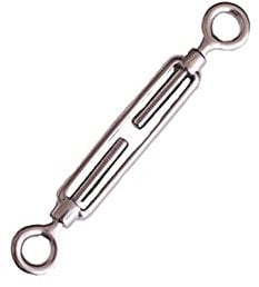 Merriway BH05002 Tenditore a Vite con Doppio Occhiello, in Acciaio Inossidabile A2 316 di Grado Marino, Sezione M6, Bianco