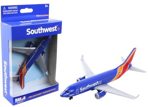 Daron Toy Airplane – Southwest Airlines – Die-Cast Metal Model Airplane Toy with Plastic Parts for Kids Ages 3+