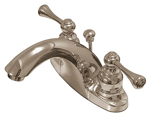 Kingston Brass KB7648BL English Country 4-Inch Centerset Lavatory Faucet with Buckingham Handle, Brushed Nickel