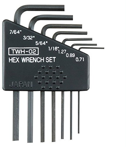 ENGINEER 7 piece mini sized imperial (inches) ALLEN KEY set, including sizes 0.05 1/16 5/64 3/32 7/64 (small hex wrenches) twh-02