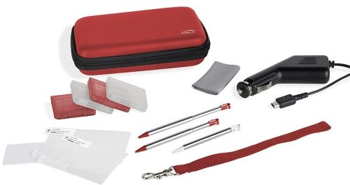 Speedlink Starter Kit 10-In-1 für Nintendo N3DS/NDSi (Tasche, Touch Pens, KFZ-Ladegerät, Schutzfolie, Spielhüllen, Mikrofasertuch uvm.) rot