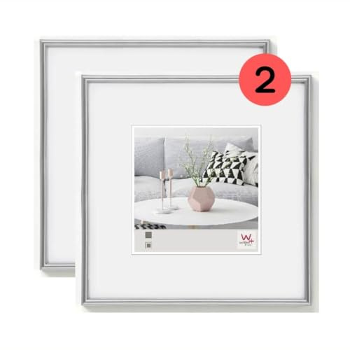 Walther Design Cadre Photo Walther Design Argent 30 x 30 cm Double Pack, Cadre en Plastique Galeria KS330HD