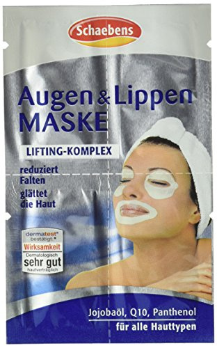 Schaebens Augen und Lippen Maske mit Jojbaöl, Q10 und Panthenol, 4 X 1,5 ml