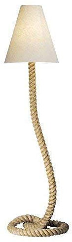 linoows Maritime Stehlampe, Taulampe, Seillampe, Stehleuchte, Heller Schirm 155 cm