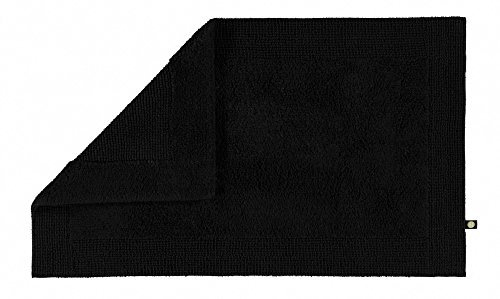 RHOMTUFT Prestige Badvorleger, 100% Baumwolle, 15 Schwarz, 60 x 60 cm, WC-Vorleger ohne Passform