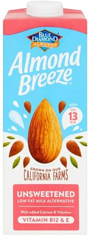 Blue Diamond Almond Breeze Unsweetened Milk, 1 x 1000ml