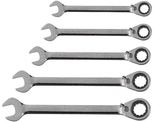 VALEX SPA Chiavi combinate a cricchetto reversibile serie 5 pezzi