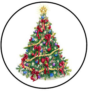 Christmas Tree 7,Weihnachtsbaum, Essbare PREMIUM Dicke GEZUCKERTE Vanille, Wafer Reispapier Cupcake Toppers/Dekorationen