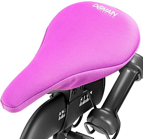 Domain Cycling Gel-Fahrradsitzkissen, sichere Peloton-Passform für reibungslose, stabile Fahrten, rutschfestes Fahrradsitzkissen für Heimtrainer, gepolsterter Fahrrad-Sitzbezug für Damen oder Herren