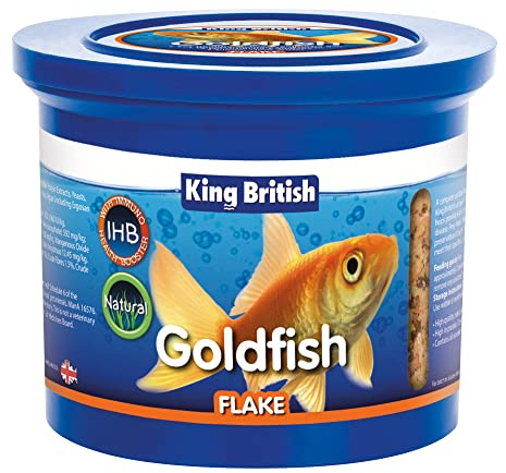 Kung brittisk guldfisk flockfoder