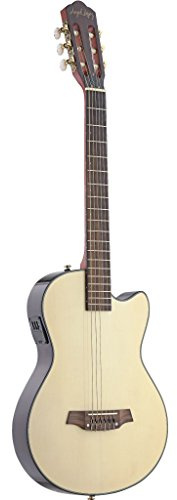 Angel Lopez EC3000CN Full Size Electro-Classical Cutaway Guitar With Veneer Spruce Top and Slim-line Body - Natural