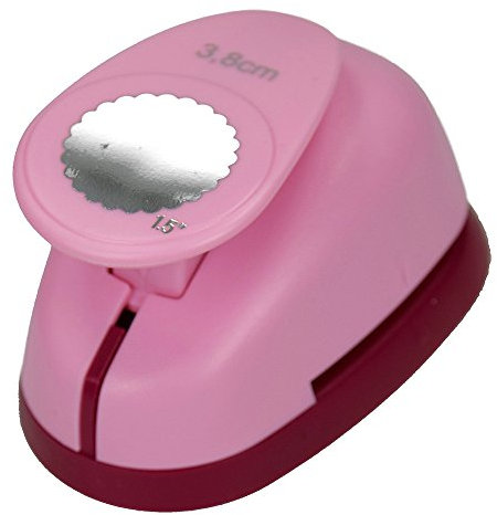 efco 1793109 Stanzer L, Kreis gezahnt 1,5 Zoll Motivstanzer, Kern: Metall, Pink, 9,5 x 6,5 x 6 cm