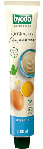 Byodo Bio-Delikatess Mayonnaise - 80% Fett, 100% Bio-Zutaten, Klassische Rezeptur, Cremig & Nachhaltig, Recycelbare Verpackung (1x100ml Tube)