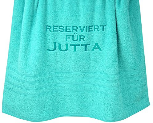 Lashuma London Duschhandtuch 70x140 Bestickt mit Reserviert für Wunsch Namen, Handtuch Türkis