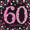 Pink Sparkling Celebration 60th Luncheon Napkins 33cm /16