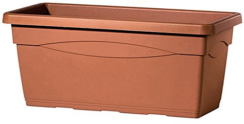Deroma 9b530sz – Fioriera Rettangolare in plastica, 60 x 32 x 27.5 cm, Colore Marrone