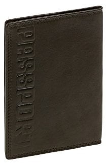 LEAS Reisepasshülle Passport Echt-Leder, schwarz Travel-Line